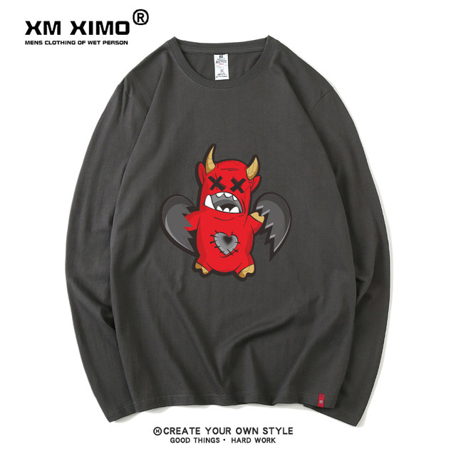 Ins autumn long sleeve t-shirt men's cotton Korean loose T-shirt Ins autumn long sleeve t-shirt men's cotton Korean loose T-shirt