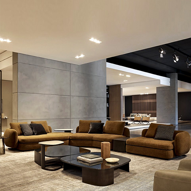 意式沙发poliform简设计客厅茶几组合弧形布艺sofa2021沙发