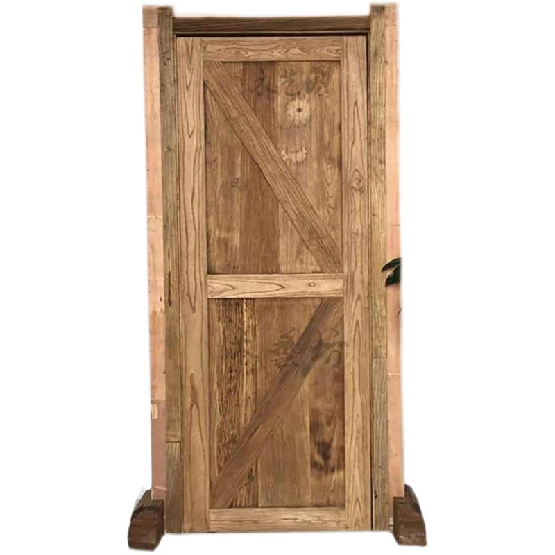 木门老榆复古室内门实木原木做旧门民宿仿古古门吧台