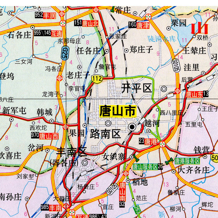 2021新款唐山市地图墙贴超大巨幅交通行政行政区现代装饰画