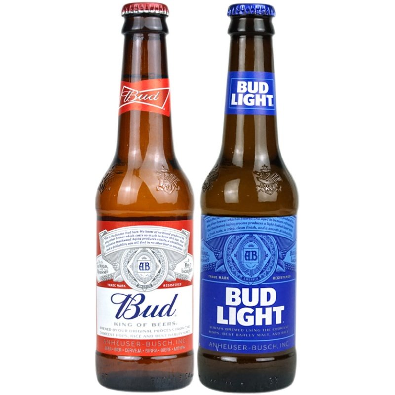 百威啤酒英国原装进口红蓝旋盖拧盖黄啤酒300ml24瓶啤酒