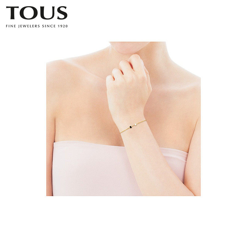 手链tous桃丝熊镀金glory小熊珍珠简约气质新款手链