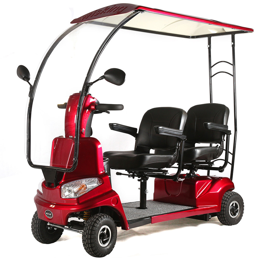 英国威之群双人带棚老年代步老人四轮前后后座老年代步车