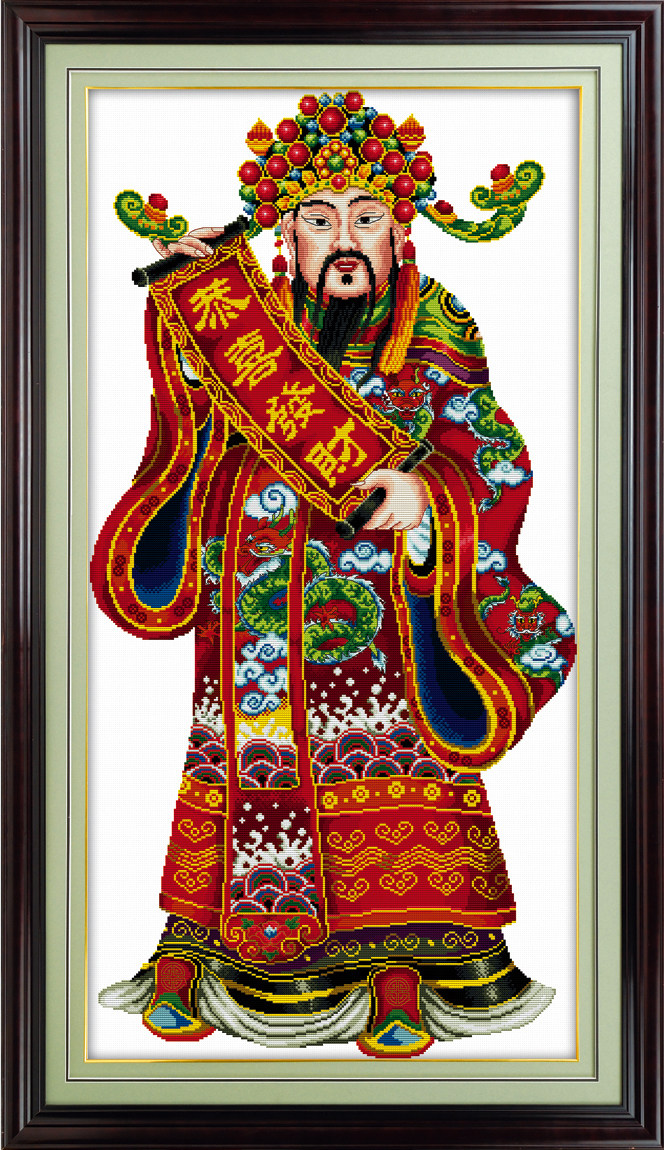 成品好的机绣十字绣新版恭喜发财财神爷文财神财神客厅十字绣成品