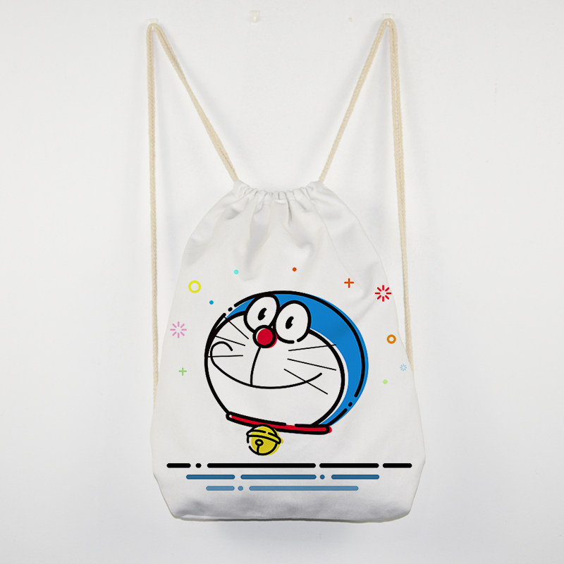 哆啦a梦双肩束口帆布袋机器猫卡通定制生日礼物伴手礼补课妈咪包