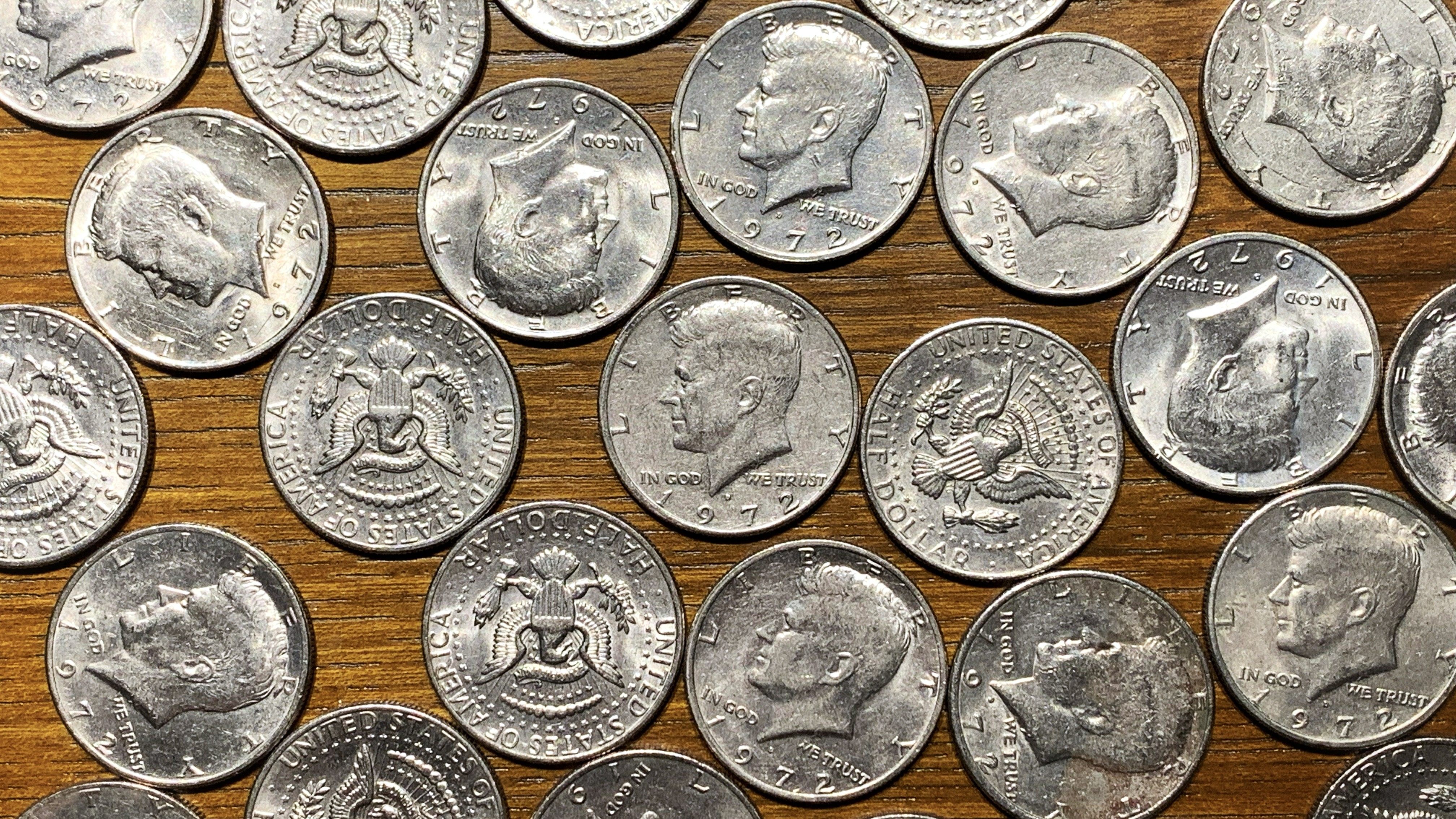 dollar 近景 硬币 50美分真币 培根魔术 半美元 魔术师专用 half - 痕