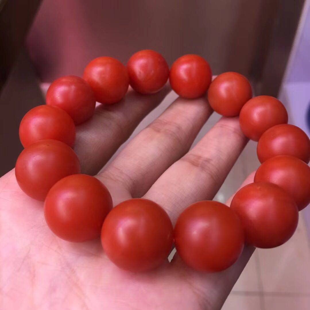 16mm保山南红玛瑙手串手链满肉柿子磨砂柔光手链