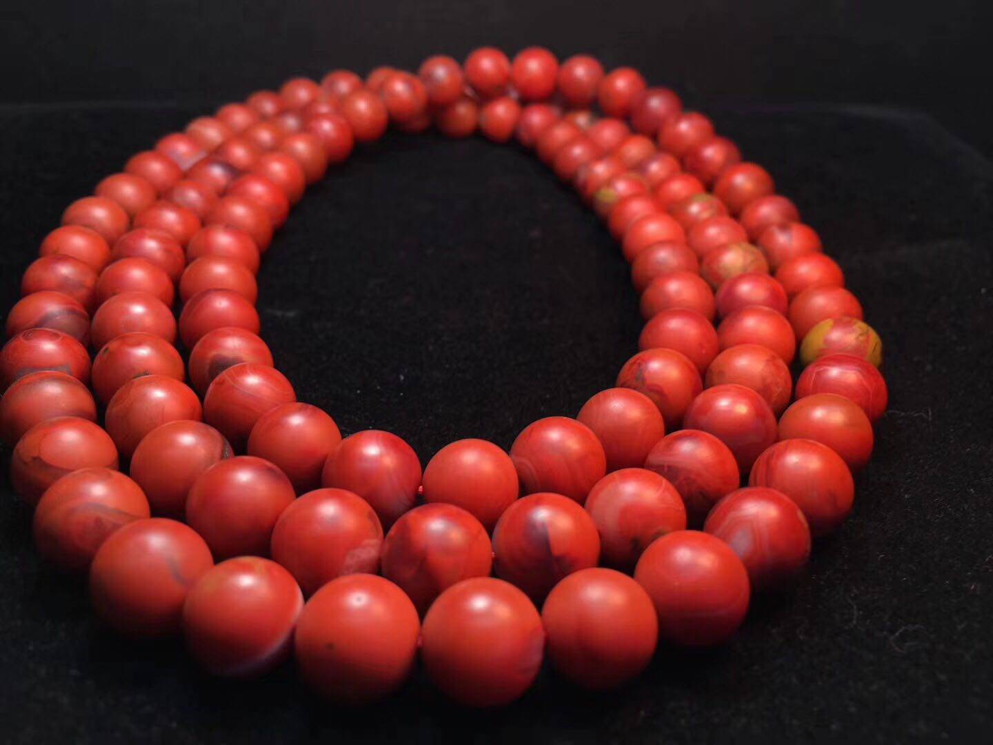 国检南红玛瑙10mm108佛珠手串手链男女女包浆料手链