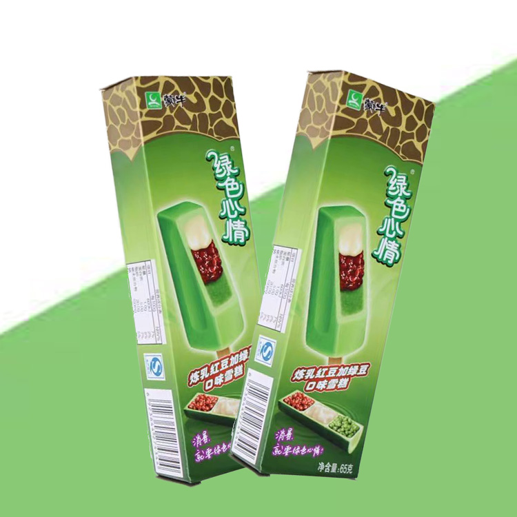 5支蒙牛绿色心情红豆炼乳冰淇淋绿豆鲜奶口味棒冰冰淇淋