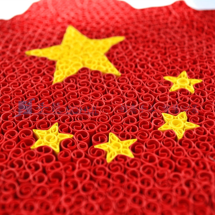 衍纸画线稿图红色爱国爱党中国地图老年人社区手工活动材料包成品