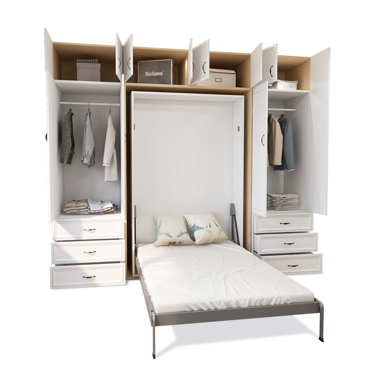初点旋转床隐形床壁柜床带衣柜一体床折叠卧室阳台五金配件多功能