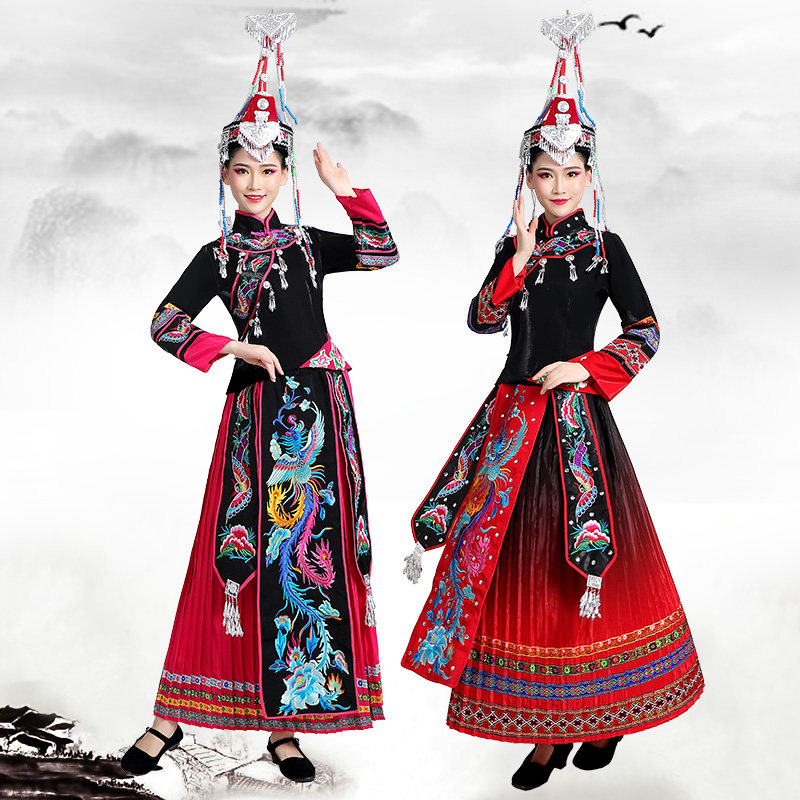 2021年畲族女装舞台表演高档民族大码服饰短裙民族服装