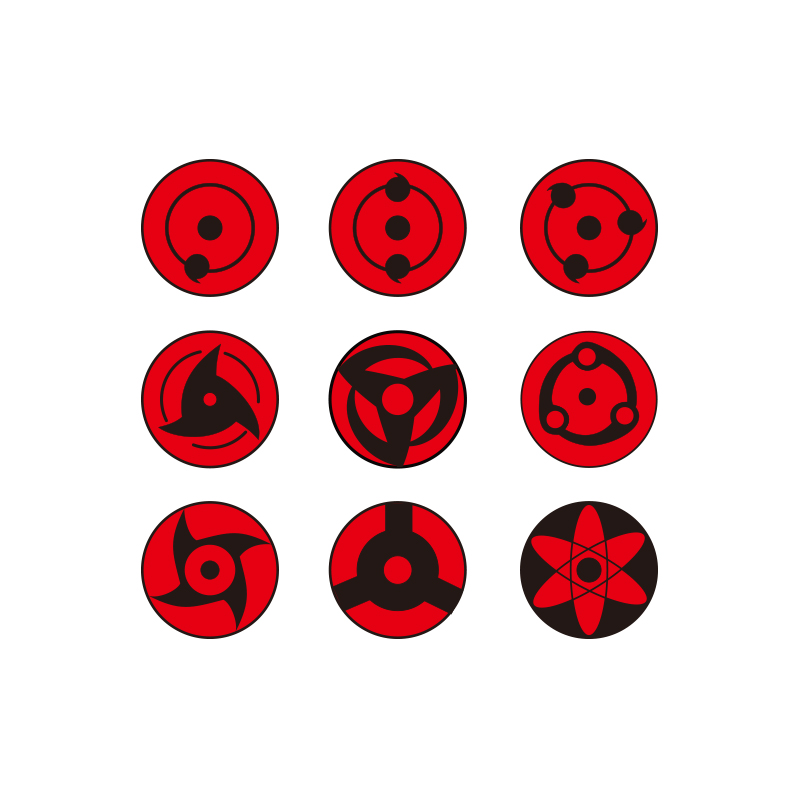 火影忍者写轮眼合集三勾万花筒眼睛标志反光防水汽车汽车装饰贴