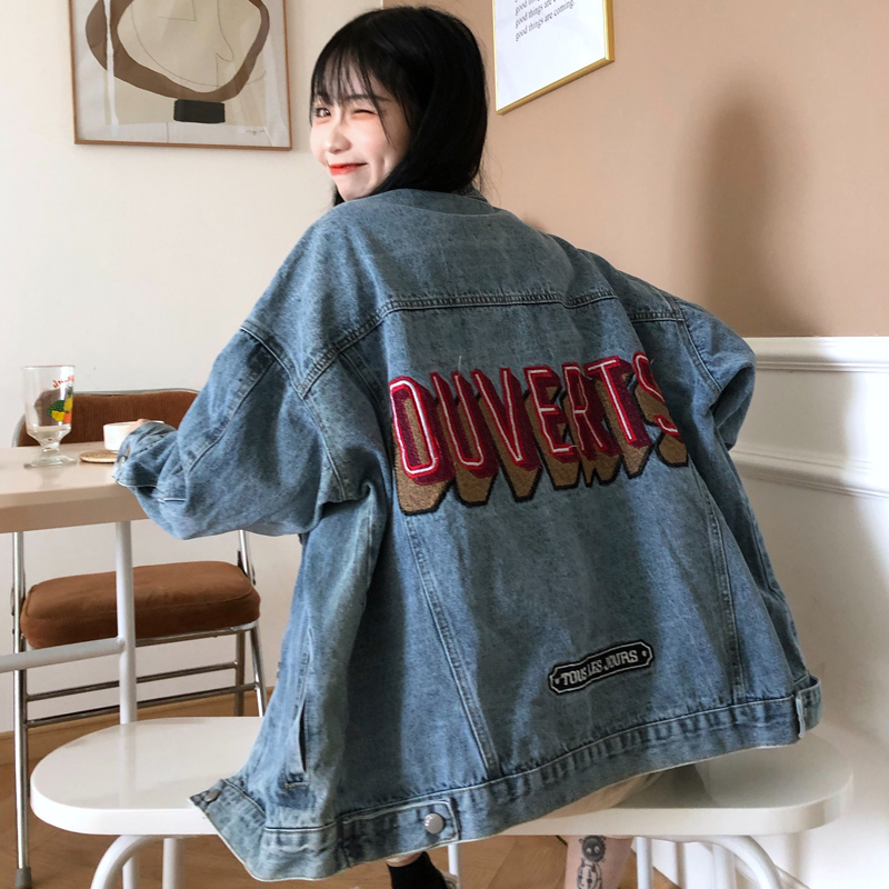 网红小香风牛仔外套女春秋韩版ins宽松日系复古港味薄款上衣早秋