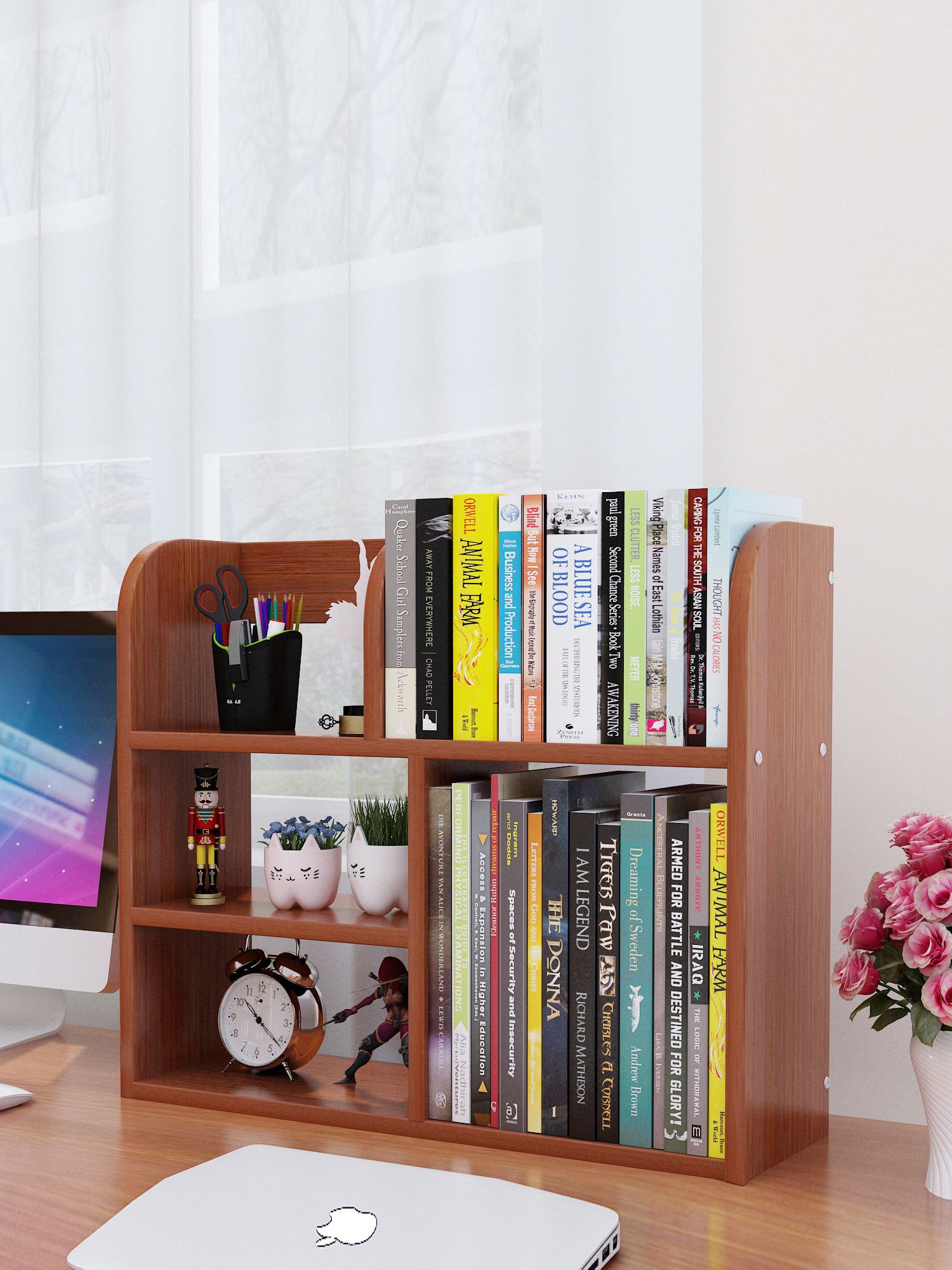 桌面书架书桌收纳置物架桌上书柜家用学生书台简易办公室儿童宿舍