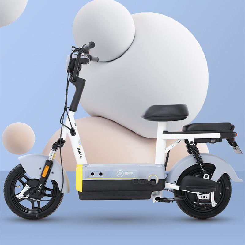 爱玛战将电动车48v20铅酸成人通勤款长续航电动自行车