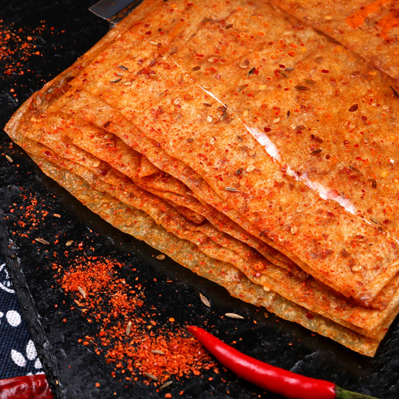 思乡山手撕大辣片辣条年货零食湖南麻辣休闲小吃儿时豆皮老式豆干