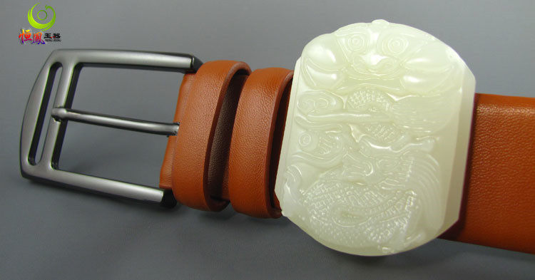 天然阿富汗白玉貔貅皮带扣腰带带扣男士玉石腰扣车挂