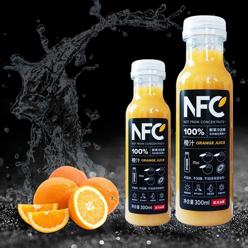 农夫山泉nfc果汁冷压鲜榨轻断食纯果蔬饮料橙汁芒果汁300ml*8瓶装