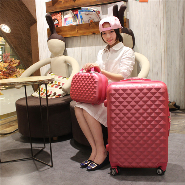 拉杆箱万向轮行李箱钻纹旅行箱女24寸26寸学生密码箱包时尚登机箱