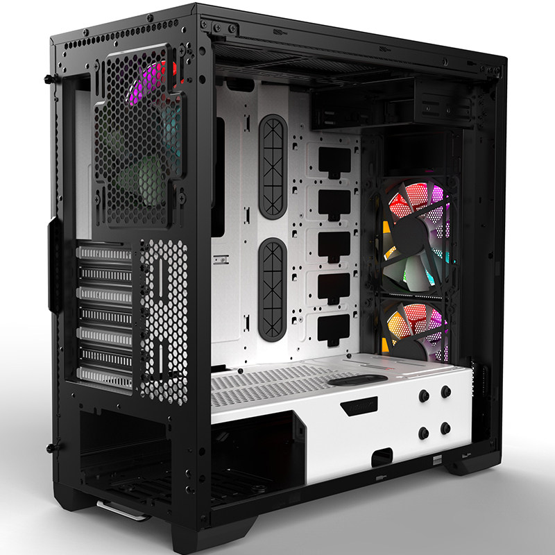 追风者phanteks515ptg钢化玻璃侧透rgb光圈风扇游戏水冷机箱