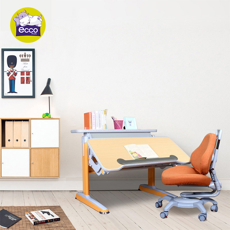 益卡思西班牙原装进口液压无极升降儿童学习桌套装气动书桌