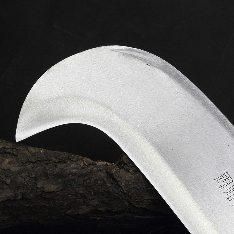 周师傅 铬钢短柄柴刀手工户外刀农用砍柴刀砍竹刀农具弯背刀镰刀