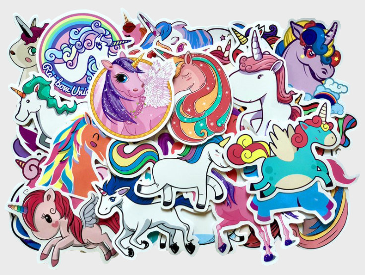 50张独角兽行李箱贴纸笔记本电脑平板汽车吉他旅行箱卡通笔记本个性小