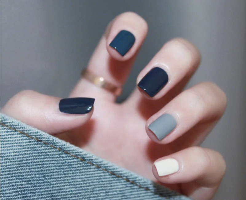 甲油胶2021年新款小红书同款流行牛仔蓝雾霾蓝色甲油胶美甲店专用