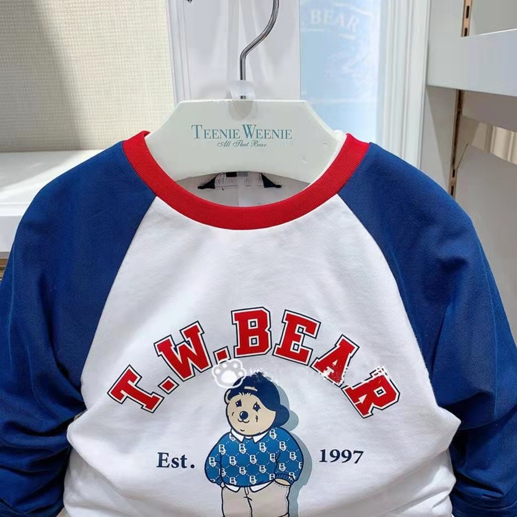 teenieweenie小熊童装2022春秋新款男童中大童装纯棉卡通长袖t恤