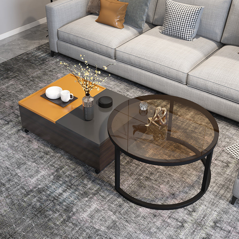 茶几北欧组合简约现代创意铁艺圆形客厅家用茶几