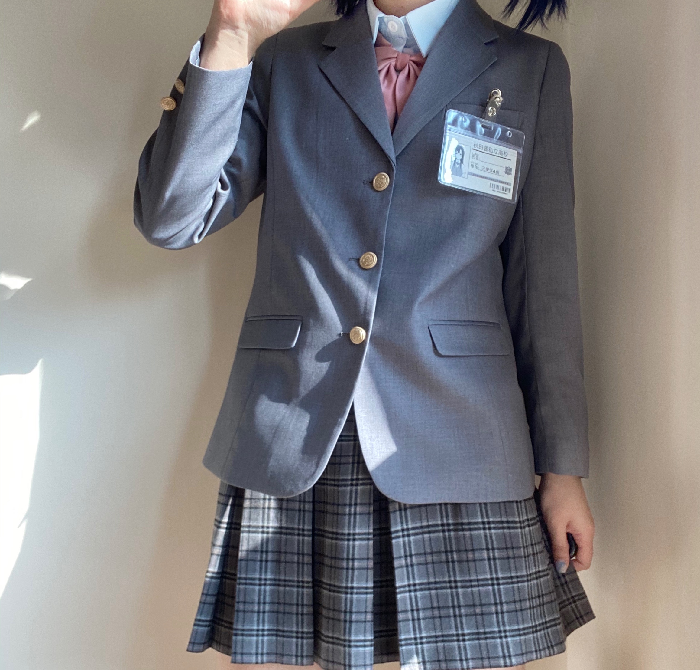 感春秋校供外套西装三粒快楽制服西式灰色jk西装