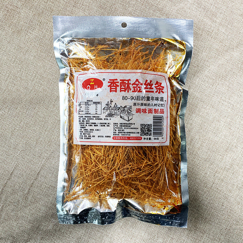 网红钟芹辉香酥金丝条辣条老式怀旧香辣香菇零食面筋