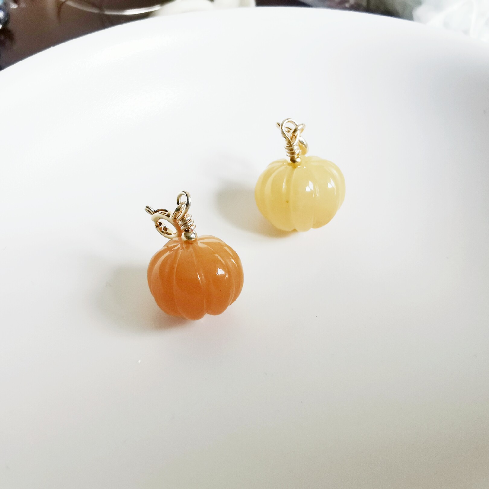 万能扣小滴溜可爱小南瓜挂件吊坠项链手链天然项坠