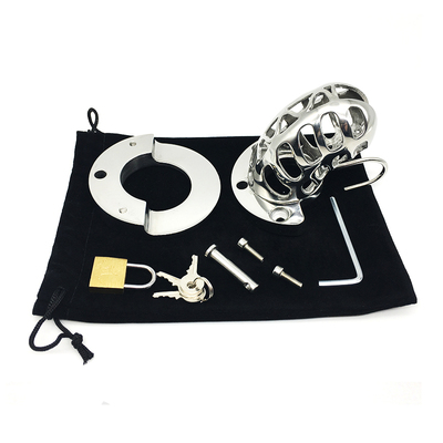 美国不锈钢加厚重版贞操锁男用阴囊托贞洁锁金属阴茎枷sm情趣用具