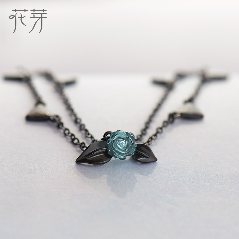 花芽原创荆棘玫瑰手链纯银双层韩版简约森系手链