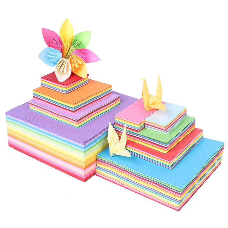 儿童彩色折纸 千纸鹤手工卡纸15cm正方形 大全 花形趣味彩纸 材料