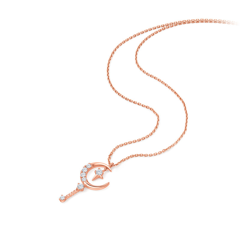 soinlove仙女星18k金魔法魔法仙女项链情人节礼物颈饰