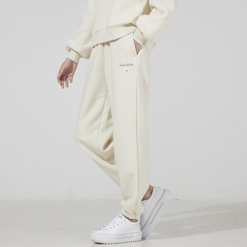 puma彪马米色女裤春季新款健身训练运动裤休闲裤子跑步长裤534399