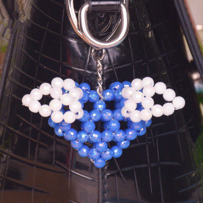 串珠钥匙扣爱心天使成品汽车包包挂件景点地摊夜市挂饰