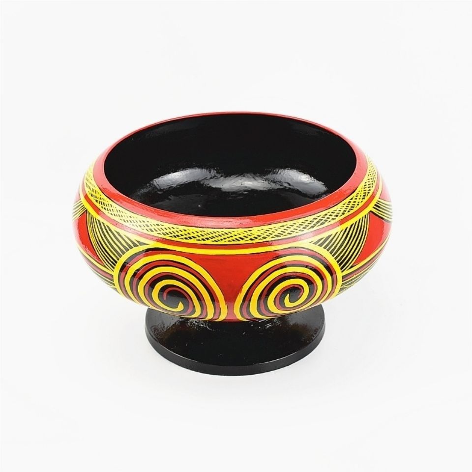 彝族餐具凉山汤盆汤盆汤民间民族彩绘手工手工艺彝族