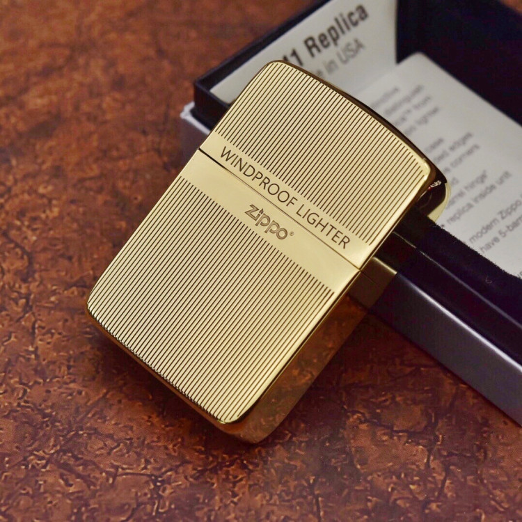 zippo原装正品打火机纯铜1941b复刻绅士竖条条纹zippo