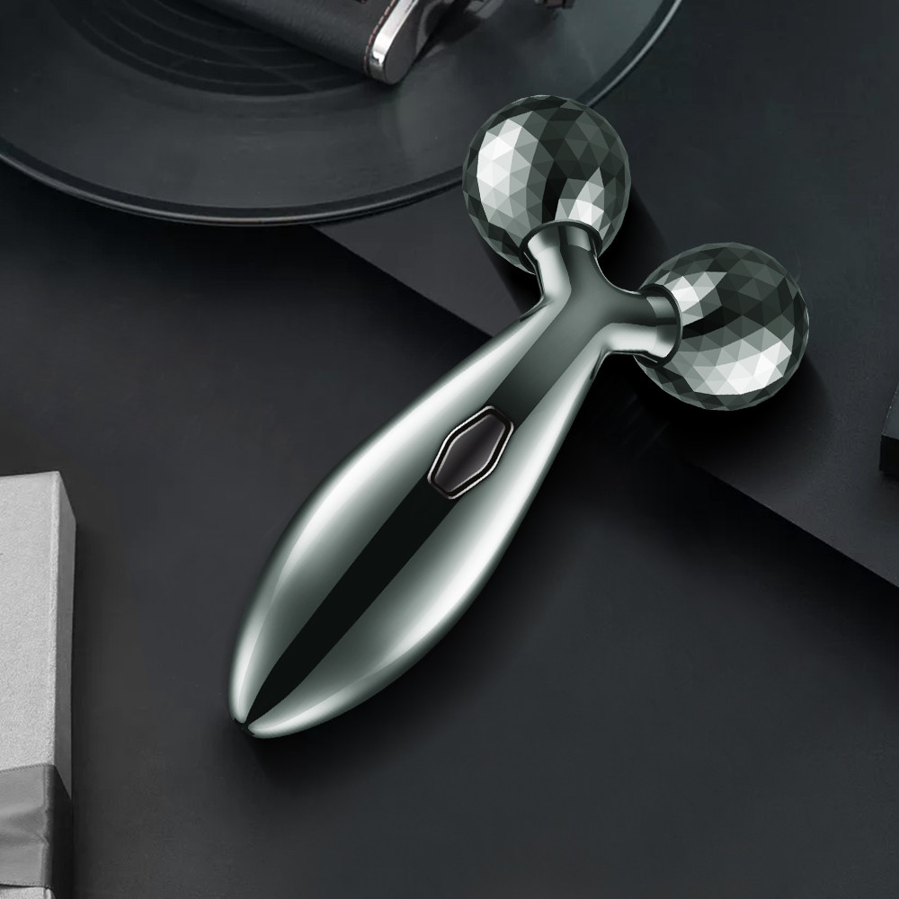 谢夫人瘦脸器神器v脸部按摩仪3d滚轮美容仪黄金棒紧致面部瘦脸贴