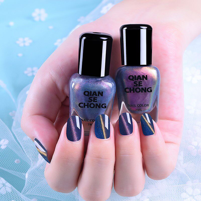 免烤星空魔幻5d猫眼美甲指甲油套装水性可剥甲油胶