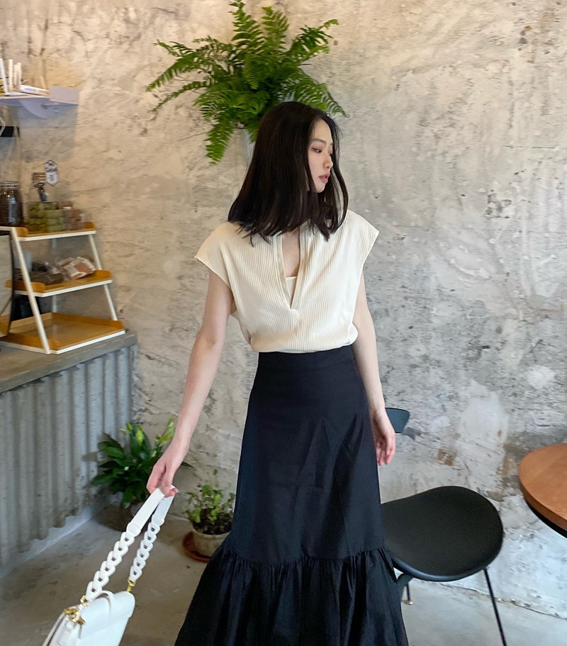 夏季日系小众复古设计师拼接百褶高腰显瘦长裙半身裙