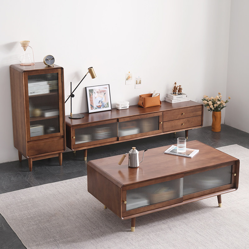 尚品实木客厅茶几电视柜组合现代简约家用茶台小户茶几