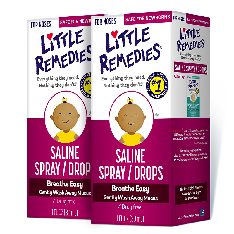 littleremedies儿童生理海盐水滴鼻剂30ml×2鼻喷通鼻塞婴儿成年