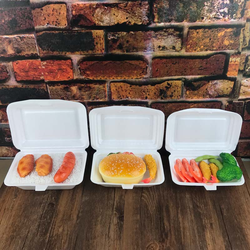 一次性饭盒长方形泡沫环保白色便当包邮打包快餐外卖饭盒120只装