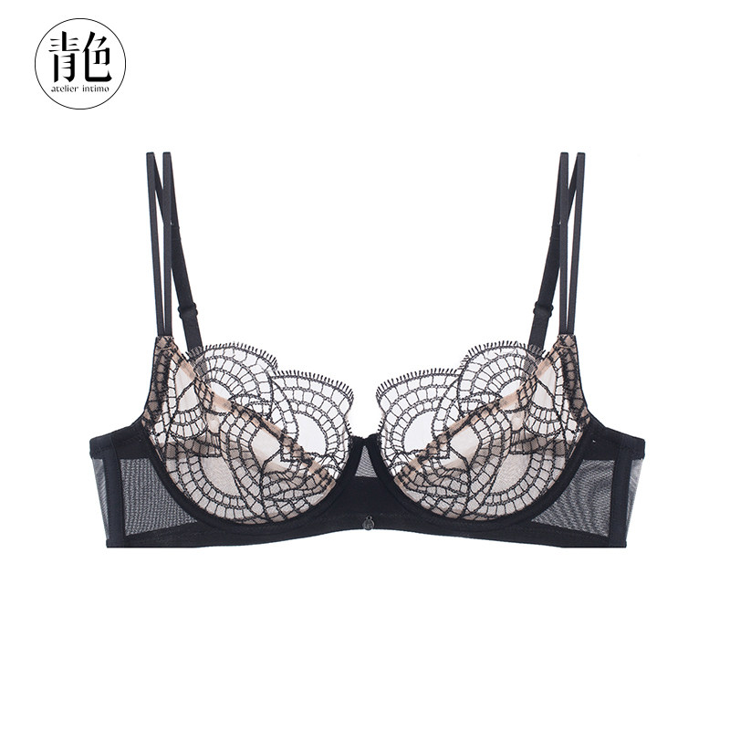 青色atelierintimo涟漪4杯文胸刺绣列维维斯蕾丝薄款文胸