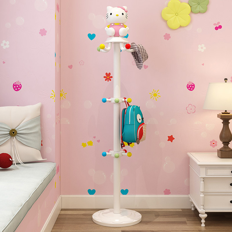 儿童衣帽架落地卡通可爱衣架简约现代挂衣架创意卧室小孩衣服架子